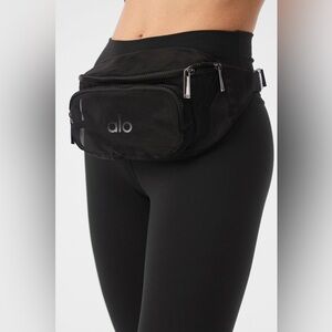 Rare Authentic Alo Black Sheer Fanny Pack Bag